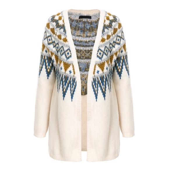 Tinsel Embellished Aztac Knit Open Cardigan - Picture 6 of 8